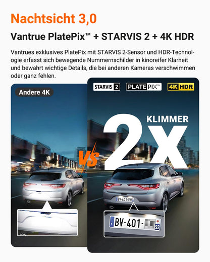 VANTRUE N4 Pro S 4K 3 Kanal Dashcam STARVIS 2 Parküberwachung