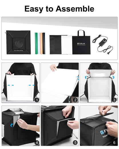 PULUZ Upgrade Fotozelt 40cm – Professionell 480 LED