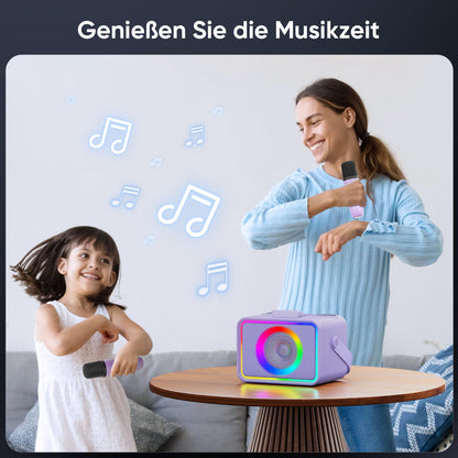 Wowstar Karaoke Maschine mit 2 Mikrofonen, Bluetooth Lautsprecher