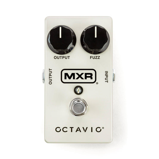 JIM DUNLOP MXR M267 Octavio Fuzz Effektpedal für Gitarre. Lila Metallgehäuse. Erzeugt Fuzz mit Oktaver-Anhebung für Gitarre.