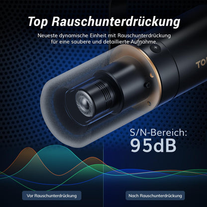 TONOR TD510 Dynamisches Mikrofon USB/XLR für Podcast, Schwarz
