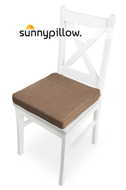 sunnypillow 4er Set Stuhlkissen - Wasserdicht UV-fest 45x45cm Braun