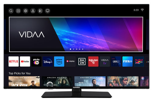 TELEFUNKEN XF40VP750M Smart TV - 40 Zoll Full HD Schwarz. Schwarzer, rechteckiger Bildschirm für Streaming & Smart-TV-Apps.