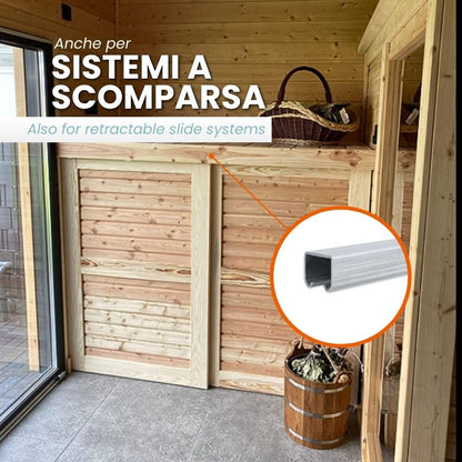 TENDAGGIMANIA Schiebetür Komplettset Eisen verzinkt - 300 cm