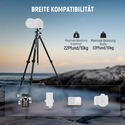NEEWER LITETRIP LT07 Aluminium Reisestativ – Kugelkopf