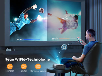 YABER Heimkino Beamer 1080P Full HD – Auto Fokus WiFi 6