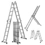 CRAFTFULL CF-104A Aluminium Multifunktionsleiter - Silber 4x5 Sprossen