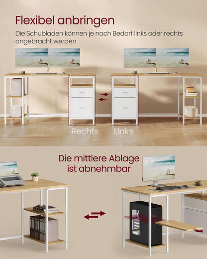 VASAGLE Computertisch LWD104Y01 mit 2 Schubladen, 140 x 60 cm