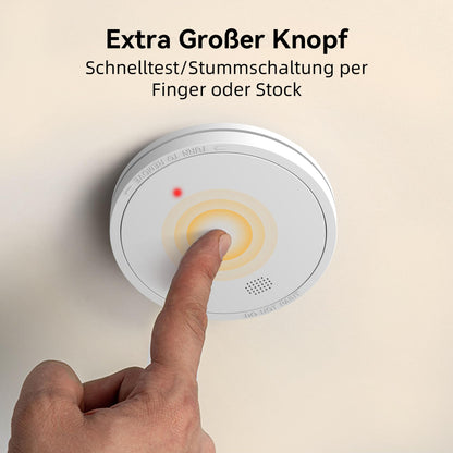 CHZHVAN Rauchmelder mit Magnethalterung, 10-Jahres-Batterie, 6er Set