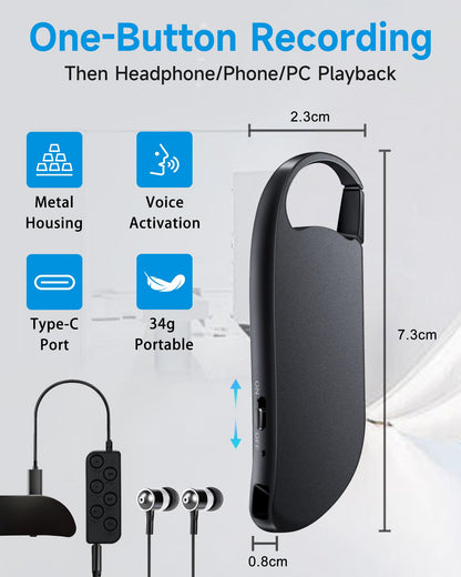 Vandlion V11 Mini Diktiergerät 64GB – Digitaler Voice Recorder