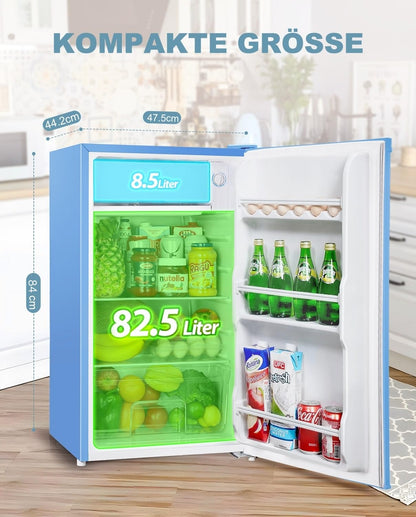Upstreman 91L Mini-Kühlschrank mit Gefrierfach – Blau BR321