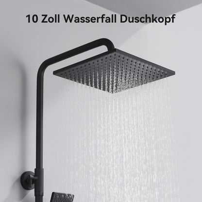 Auralum Regendusche Duschsystem 25x25cm - Schwarz, ohne Armatur