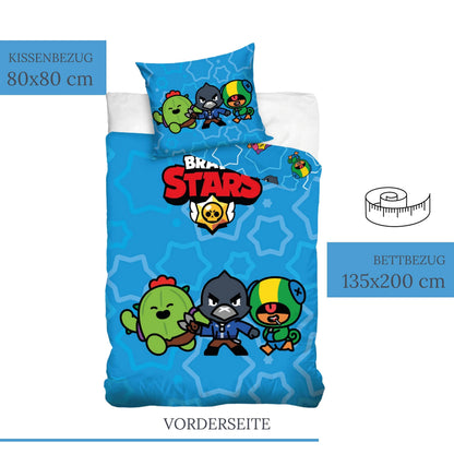 Brawl Stars Bettwäsche 135x200 + 80x80 cm 100% Baumwolle, Wendemotiv