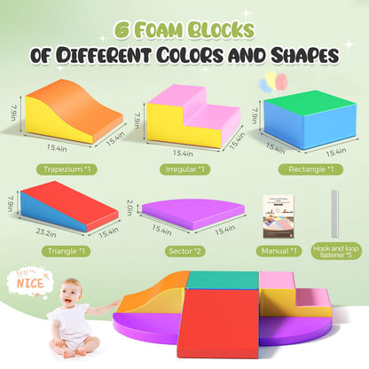 Lischwert Schloss-Set Kinder Riesenbausteine - 6 Teile Mehrfarbig