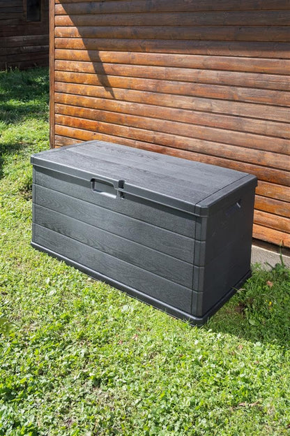 Maury's Gartenbox Kunstharz 340L - Anthrazit Holzoptik