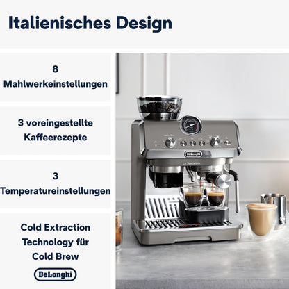 De'Longhi La Specialista Arte Evo Cold Brew EC9255T Siebträgermaschine Titan
