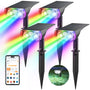 Linkind SL5 Smart Solar Gartenstrahler 4er Set mit Bewegungsmelder, drehbar für Boden- und Wandmontage