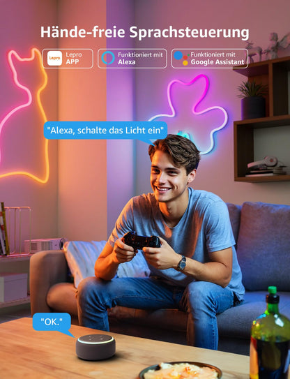 Lepro AI Neon LED Strip N1 – RGB LED Streifen 3m, Sprachsteuerung