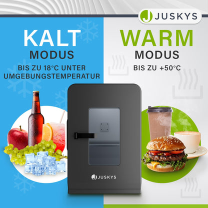 Juskys 2in1 Mini Kühlschrank Minibar 15L Schwarz - Heizfunktion