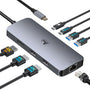 LIONWEI USB-C Docking Station 8-in-1 mit Dual HDMI und DisplayPort, mit HDMI-, DisplayPort-, USB- und Ethernet-Anschlüssen