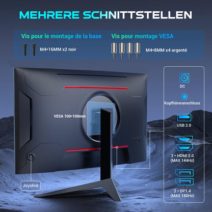 KTC H27S17 Gaming Monitor 27 Zoll Curved QHD 180Hz