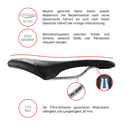 Selle Italia SLR Boost Gravel Superflow TI Sattel - schwarz S3