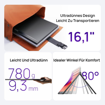 ARZOPA 16.1" Tragbarer Monitor FHD IPS – für Laptop