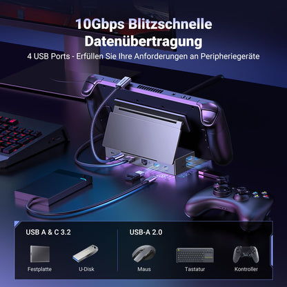 UGREEN Steam Deck Dock 9-in-1 Dockingstation – 4K HDMI mit Ständer