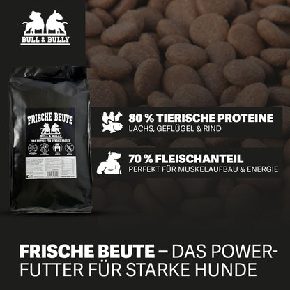 BULL & BULLY Frische Beute Trockenfutter - 10kg Lachs Rind Geflügel