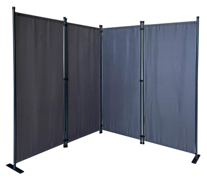 QUICK STAR Paravent 4-teilig 165 x 220 cm Raumteiler Sichtschutz Grau