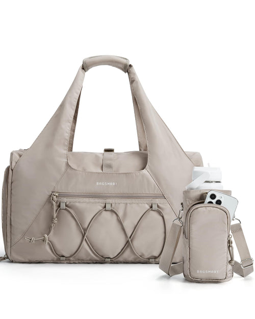 BAGSMART Sporttasche Damen, leichte Reisetasche mit Schuhfach, Rosa, Yogamattenhalter und Flaschentasche