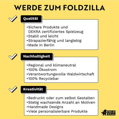 FOLDZILLA Steckenpferde Pappe weiss – 10er Set Hobbyhorse zum Bemalen