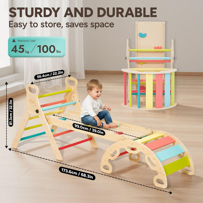 Giant bean Kletterdreieck Indoor 5-in-1 Montessori – Regenbogen S