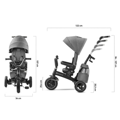 Kinderkraft EASYTWIST Kinderdreirad mit Drehfunktion Grau