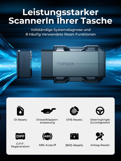 TOPDON Topscan OBD2 Diagnosegerät – Bluetooth, Aktiver Test