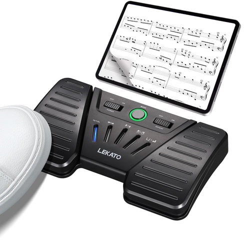LEKATO JSP-01 Bluetooth Page Turner Pedal, kabelloser Fussschalter zum freihändigen Umblättern
