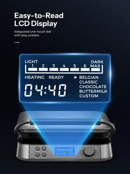 Doppelwaffeleisen Belgische Waffeln – LCD Display 1600W