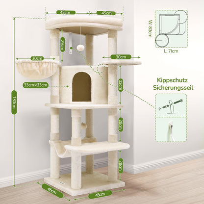Globlazer Kratzbaum C51 Beige – 130 cm für grosse Katzen