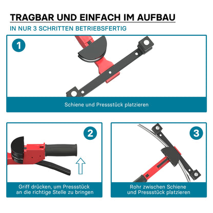 Wiltec Rohrbiegemaschine manuell 14-32mm - Biegeradius bis 90 Grad
