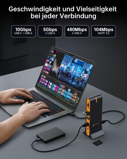 NOVOO 15-in-1 USB C Docking Station - Triple Monitor, 100W PD