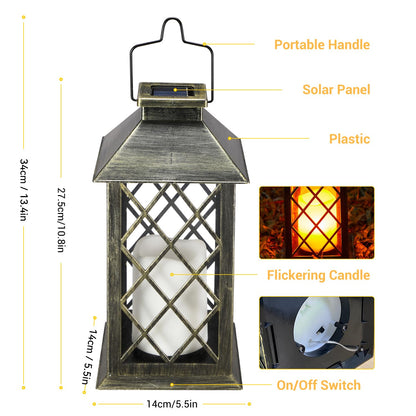 OxyLED Solarlaterne für Aussen mit Flackereffekt, 2 Stück, IP44