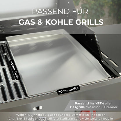 HAVENHAUS Massive Plancha Grillplatte – Edelstahl 40x30cm