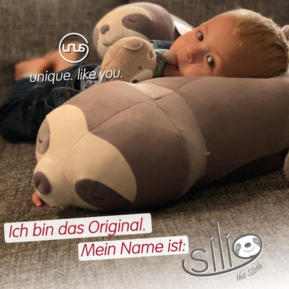 UNUS Faultier Kuscheltier Seitenschläferkissen – 100 cm Türkis