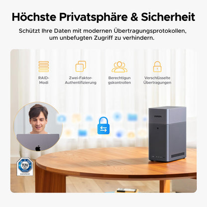 UGREEN NASync DH2300 2-Bay Desktop NAS-Server ohne Festplatten