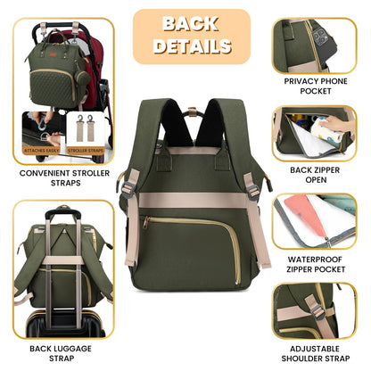ROSEGIN Wickelrucksack gross – Baby Wickeltasche mit Wickelunterlage
