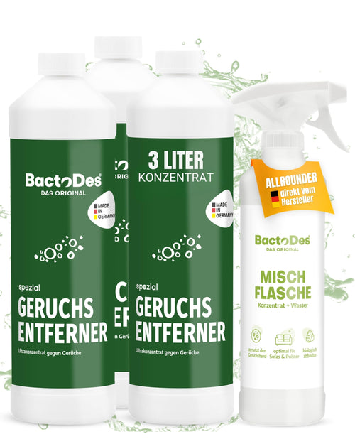 BactoDes Spezial Geruchsneutralisierer 3L Konzentrat Enzymreiniger mit Spray-Mischflasche