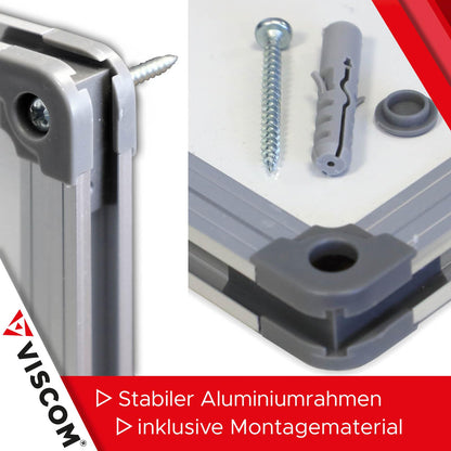 VISCOM Whiteboard magnetisch - Beschreibbare Magnettafel 90x120 cm