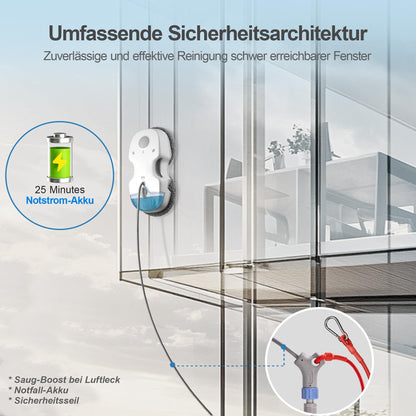 HUTT S7 Fensterputzroboter mit Sprühfunktion, 6500 Pa Saugkraft