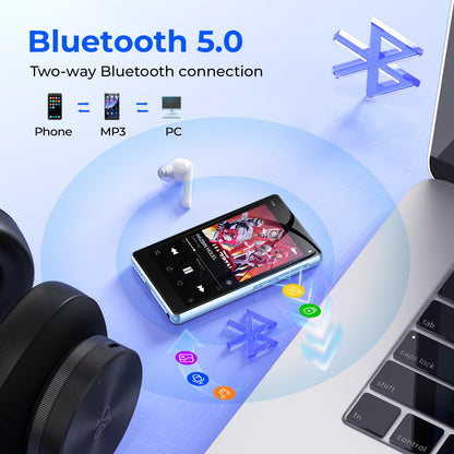 PINHUI H1 MP3 Player mit Bluetooth und WLAN, 4,5 Zoll Touchscreen