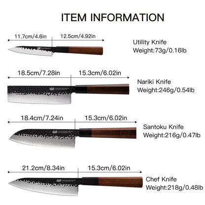 FINDKING Dynasty Kochmesserset 4-tlg. – Japan-Stahl